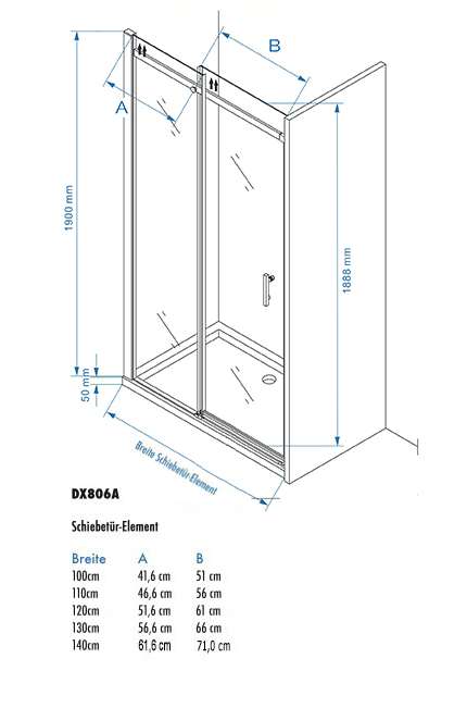 Doccia 0801, 120 x h 190 cm