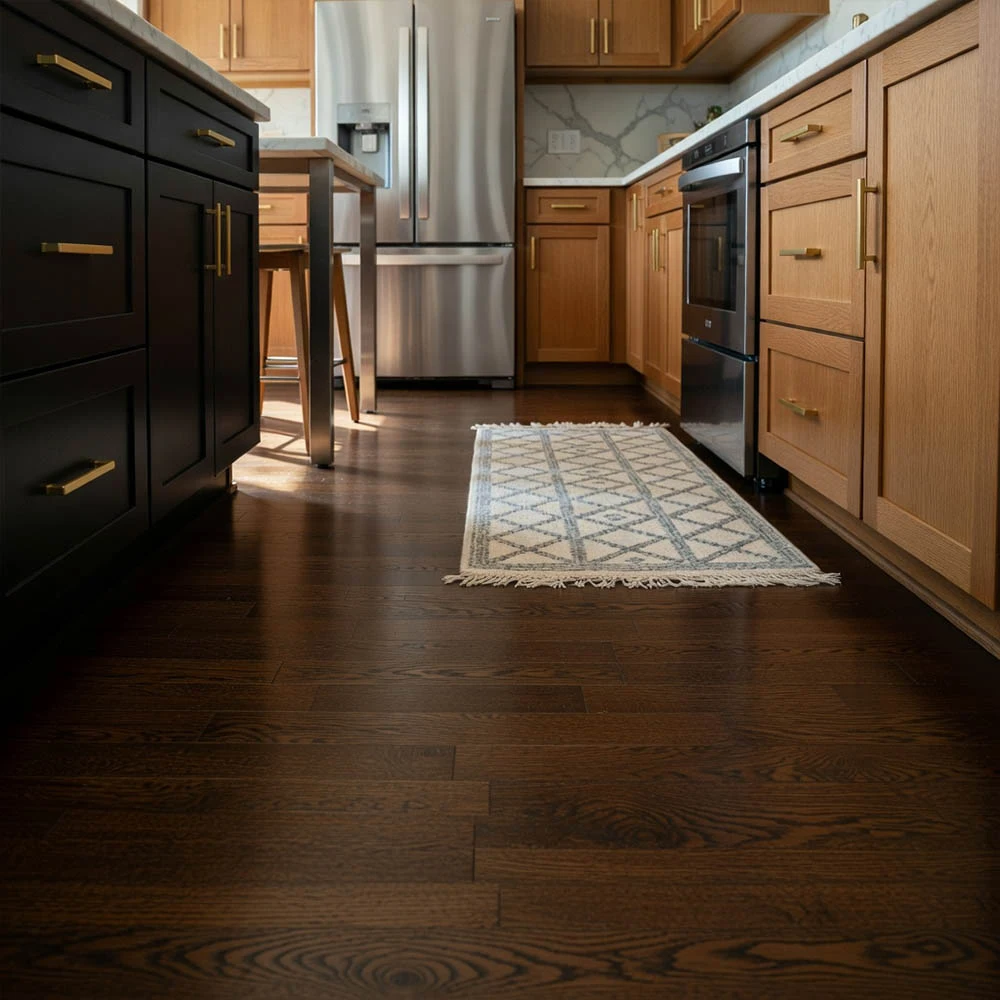 PARQUET PREFINITI – Frassino 3 Strip Caffè – Verniciato Satinato – Spazzolato