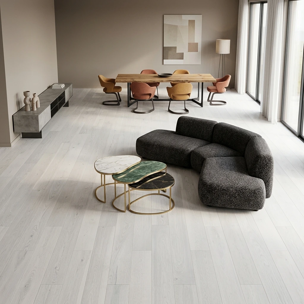 PARQUET PREFINITI – Frassino 1 Strip Plancia Intera – Bianco Candido Limone – Stock: 2,770mq – Offerta: € 62,33