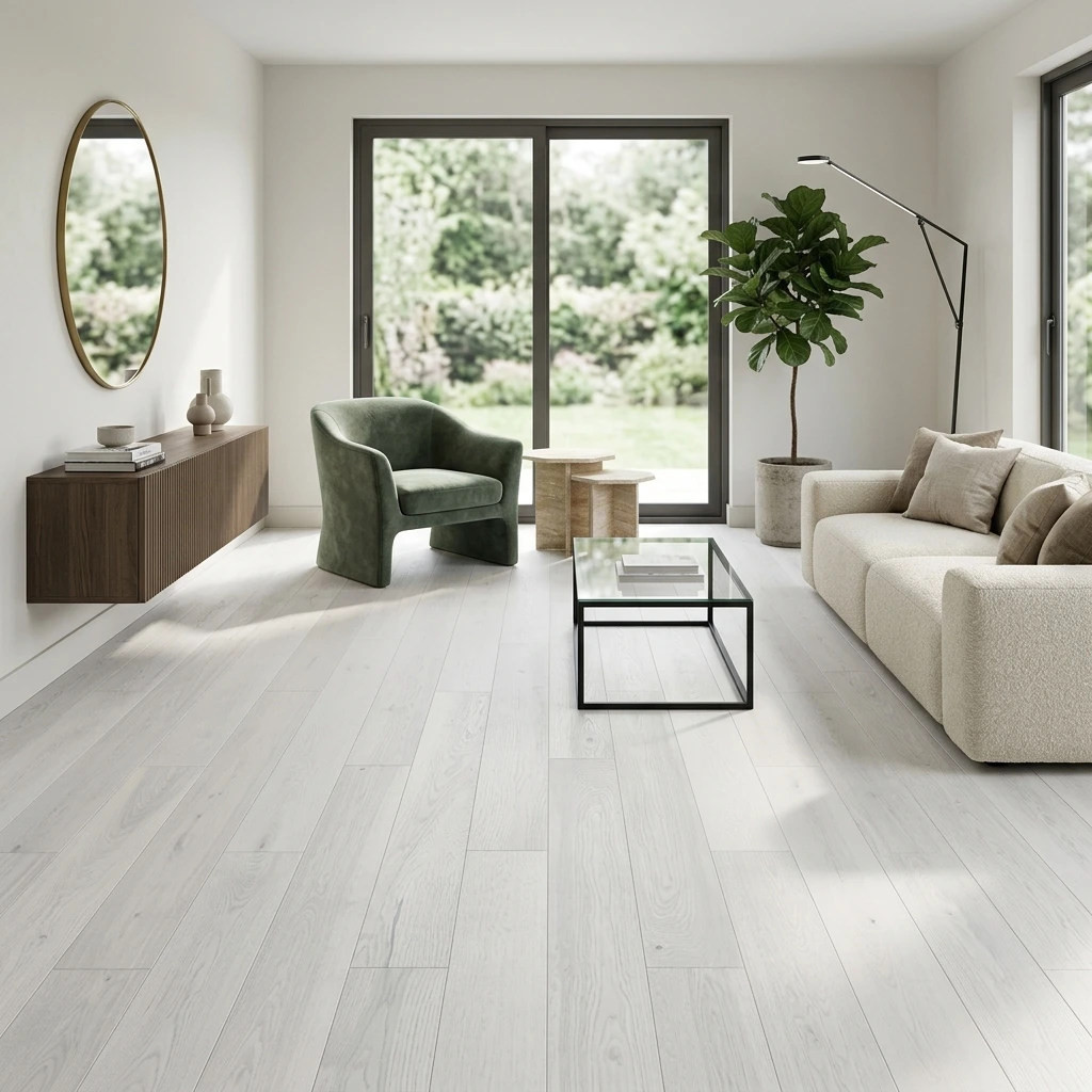 PARQUET PREFINITI – Frassino 1 Strip Plancia Intera – Bianco Candido Limone – Stock: 2,770mq – Offerta: € 62,33