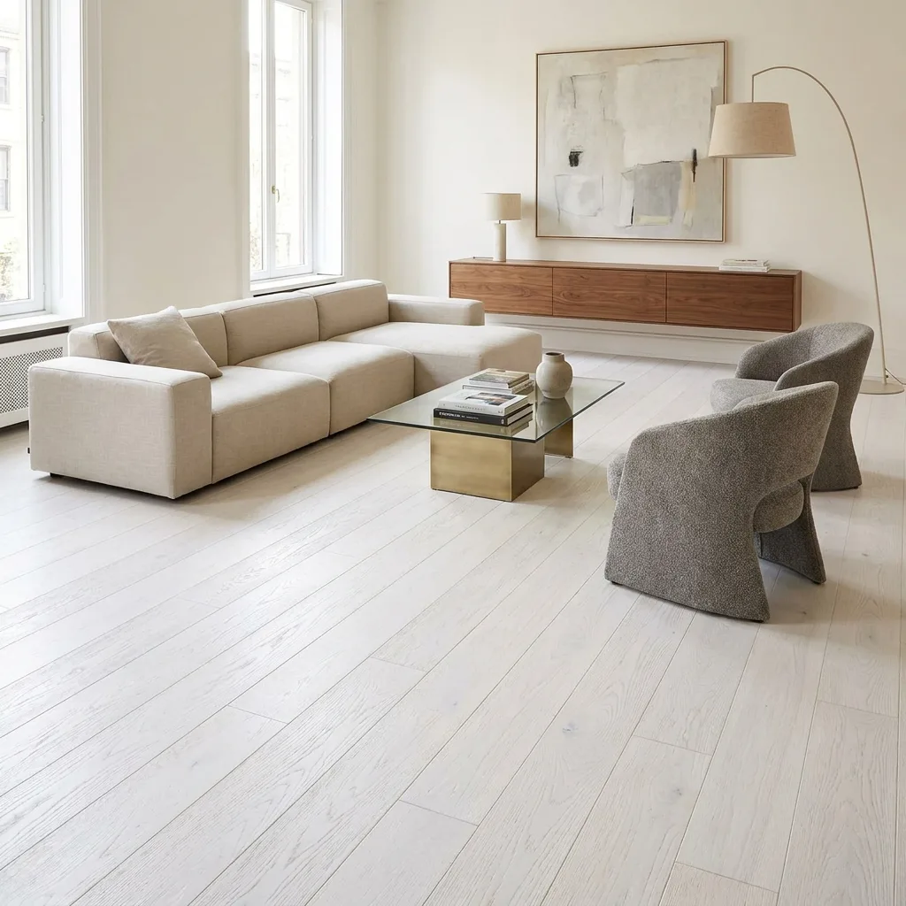 PARQUET PREFINITI – Rovere 1 Strip – Verniciato Bianco Opaco – Olio Oxy – Spazzolato – Stock residuo: 5 mq – Offerta: € 105,07