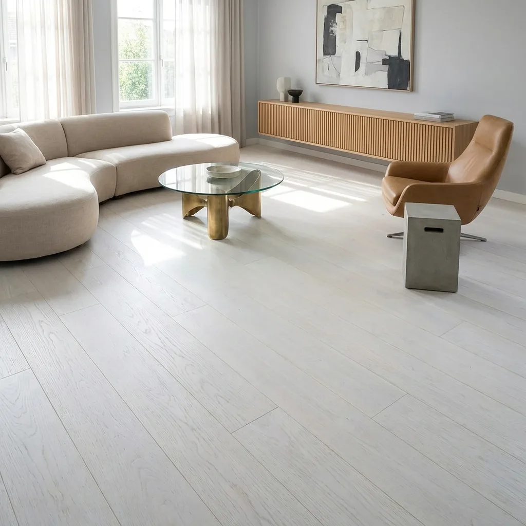 PARQUET PREFINITI – Rovere 1 Strip – Verniciato Bianco Opaco – Olio Oxy – Spazzolato – Stock residuo: 5 mq – Offerta: € 105,07