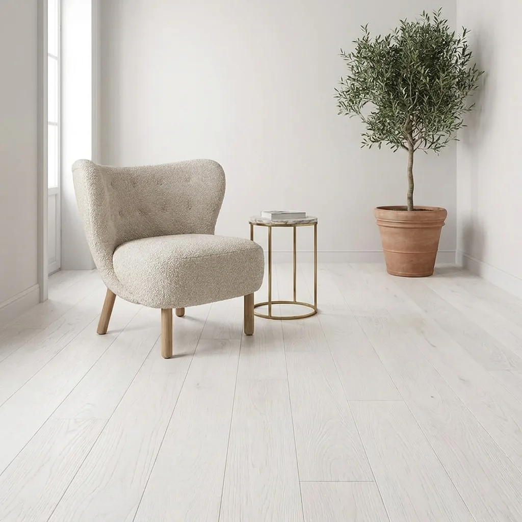 PARQUET PREFINITI – Rovere 1 Strip – Verniciato Bianco Opaco – Olio Oxy – Spazzolato – Stock residuo: 5 mq – Offerta: € 105,07