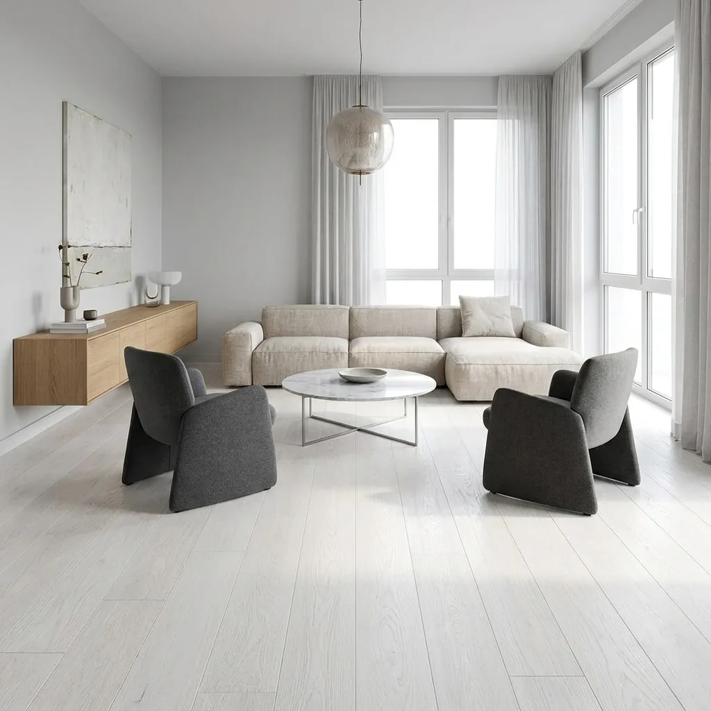 PARQUET PREFINITI – Rovere 1 Strip – Verniciato Bianco Opaco – Olio Oxy – Spazzolato – Stock residuo: 5 mq – Offerta: € 105,07
