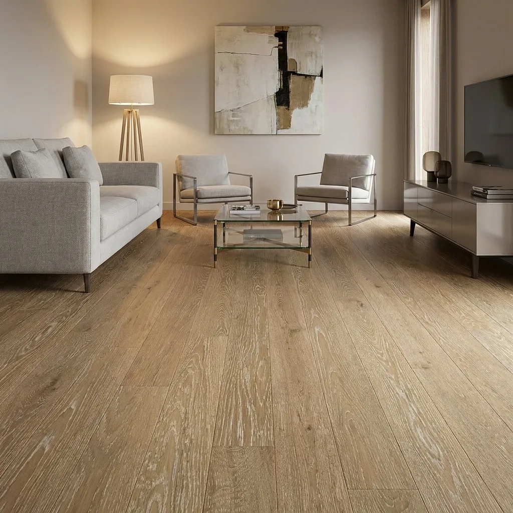 PARQUET PREFINITI – Rovere 3 Strip Crema – Verniciato Opaco – Spazzolato