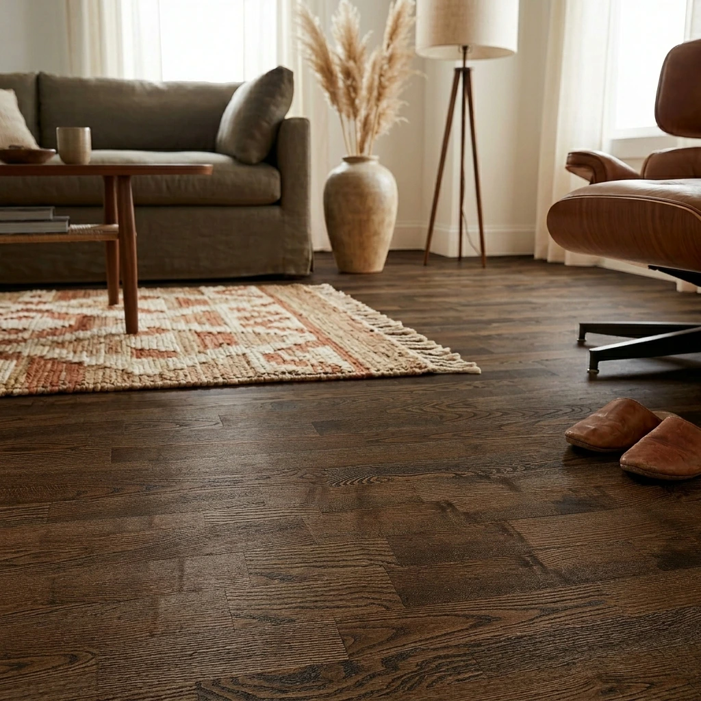 PARQUET PREFINITI – Rovere 3 Strip – Caffè – Verniciato Opaco – Spazzolato