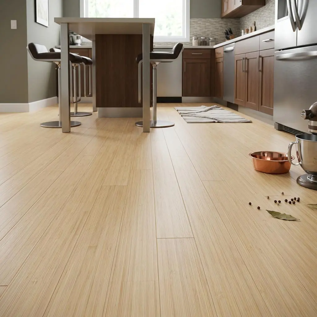 Parquet Legno Prefinito Massello, Bamboo Verticale Bianco Neve