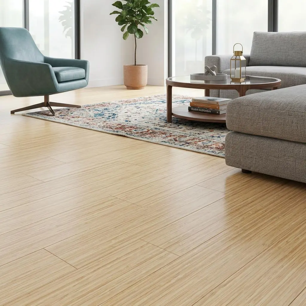 Parquet Legno Prefinito Massello, Bamboo Verticale Bianco Neve