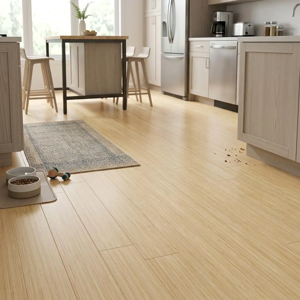 Parquet Legno Prefinito Massello, Bamboo Verticale Bianco Neve