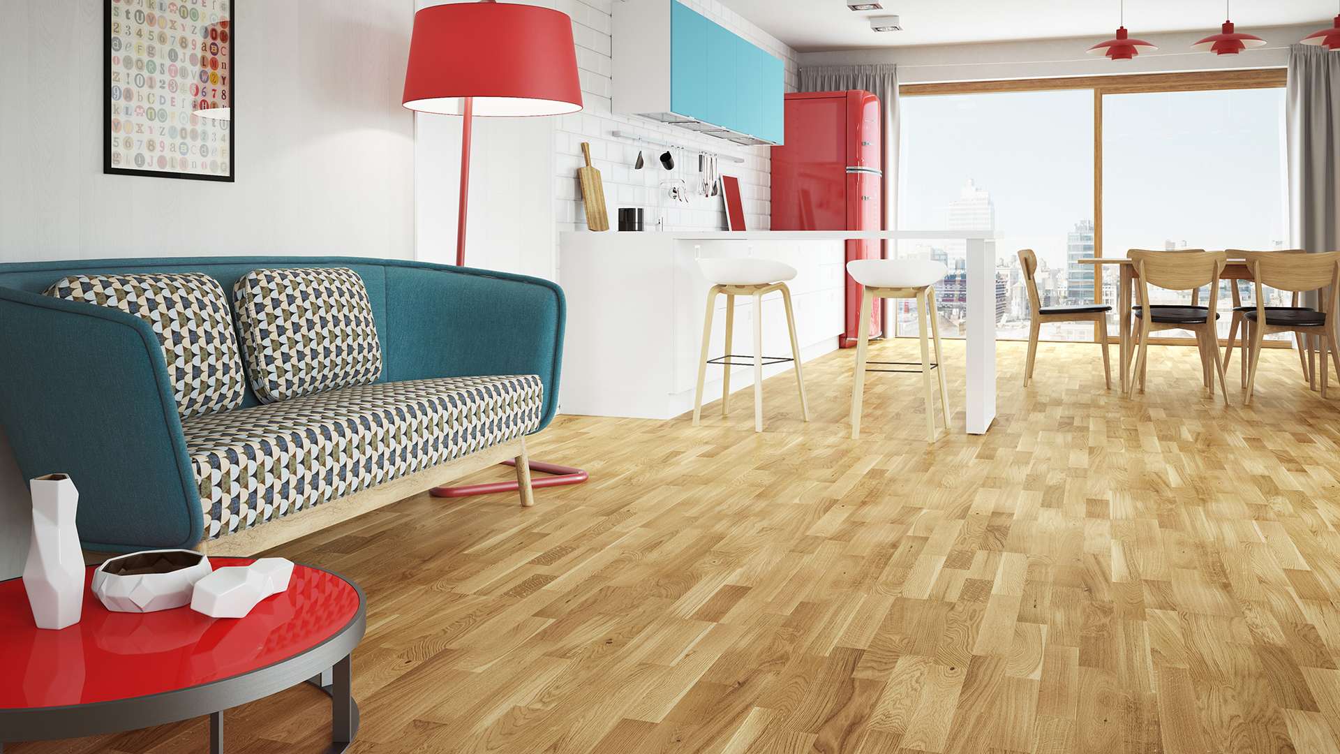 PARQUET PREFINITI – Rovere 6 Strip – Azure Window – Verniciato Naturale