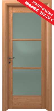 Porta Scorrevole Vega Legno Massello con Vetro