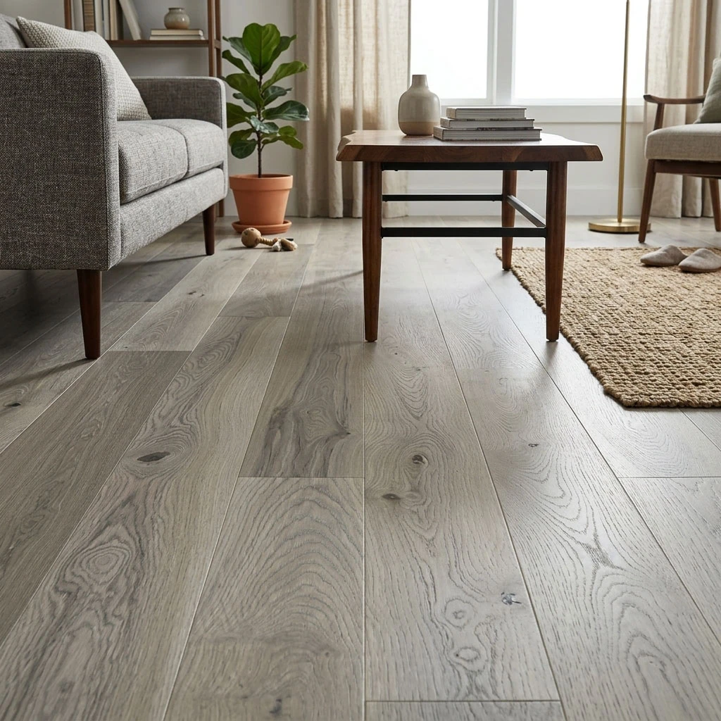 PARQUET PREFINITI – Frassino 1 Strip – Verniciato Opaco Grigio – Spazzolato
