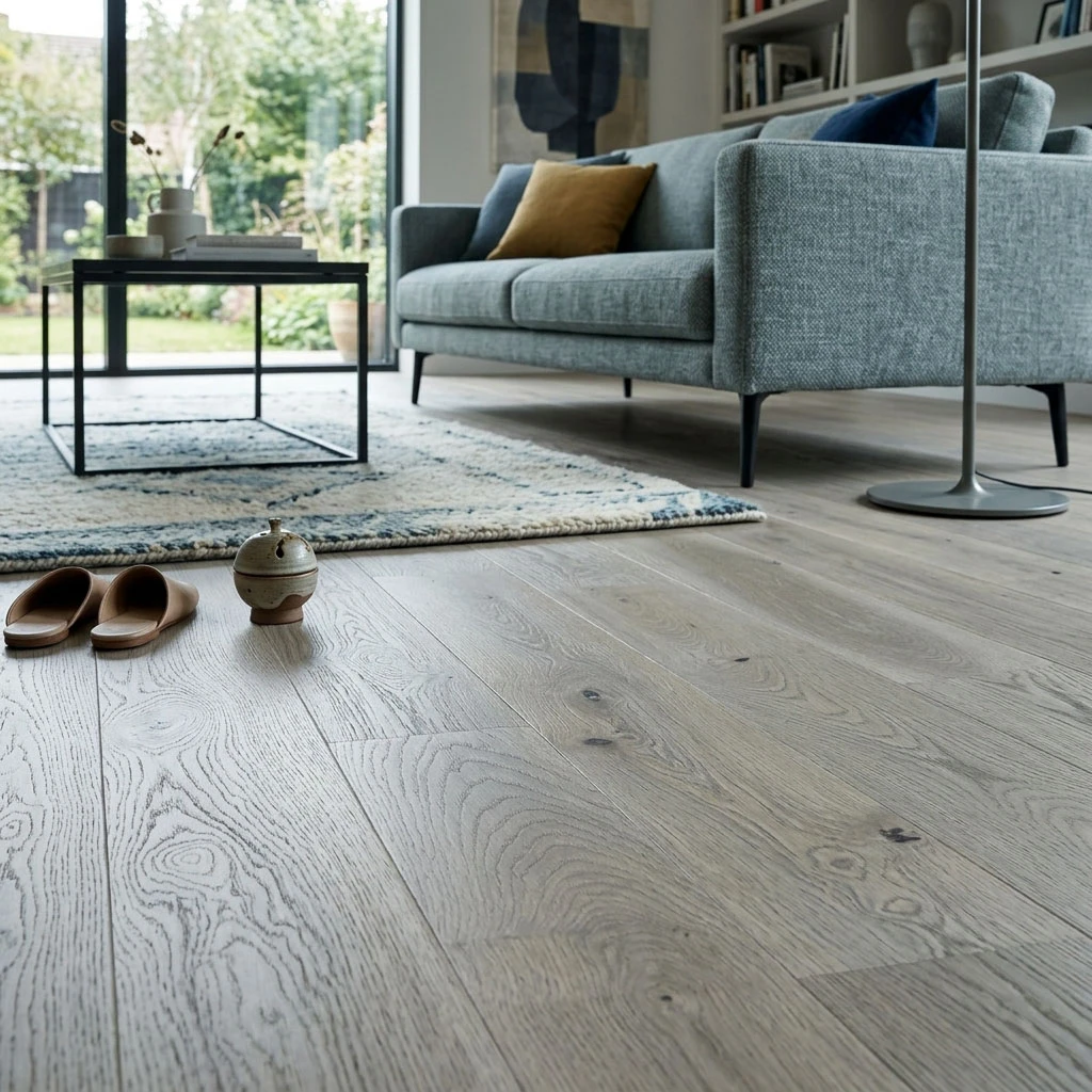 PARQUET PREFINITI – Frassino 1 Strip – Verniciato Opaco Grigio – Spazzolato