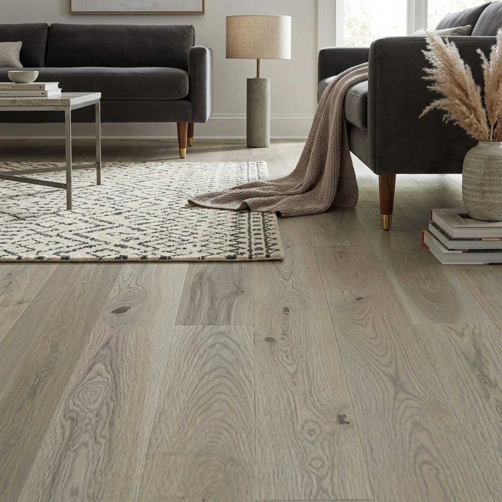 PARQUET PREFINITI – Frassino 1 Strip – Verniciato Opaco Grigio – Spazzolato