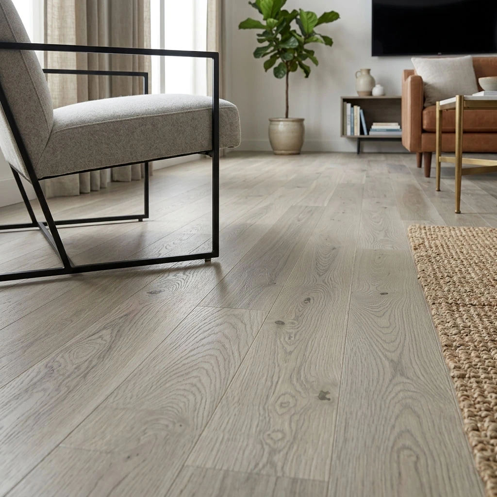 PARQUET PREFINITI – Frassino 1 Strip – Verniciato Opaco Grigio – Spazzolato