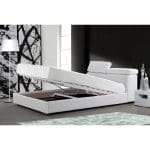 Letto funzione di archiviazione regolabile in pelle mobili camera da letto