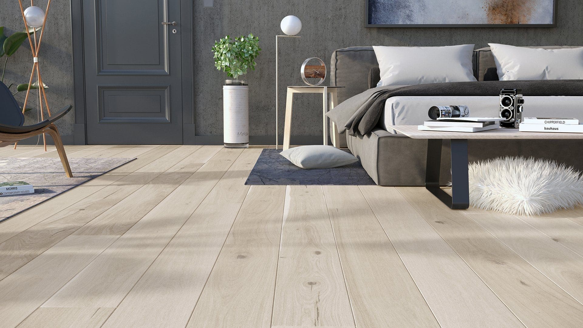 PARQUET PREFINITI – Rovere 1 Strip – Crema – Verniciato Opaco – Spazzolato