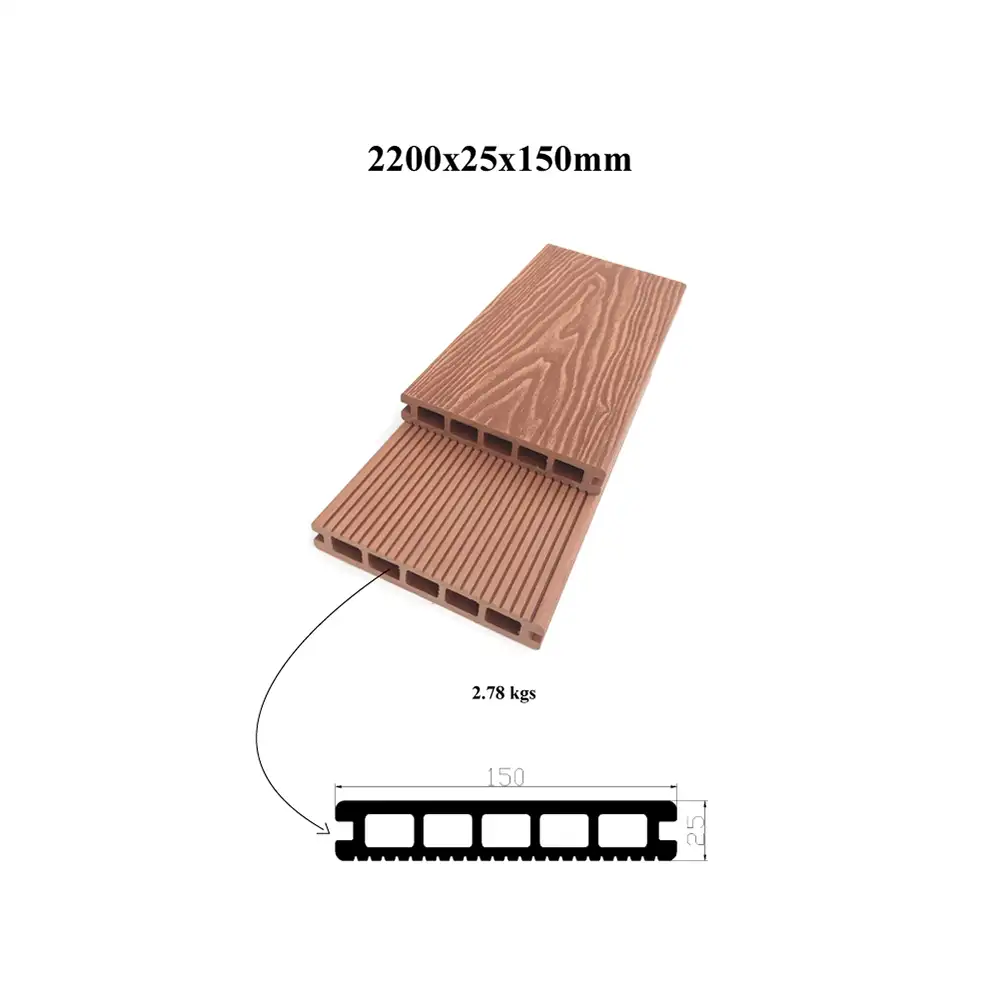 Nuovo Decking Composito WPC in Rilievo 3D per Pavimentazione da Esterno