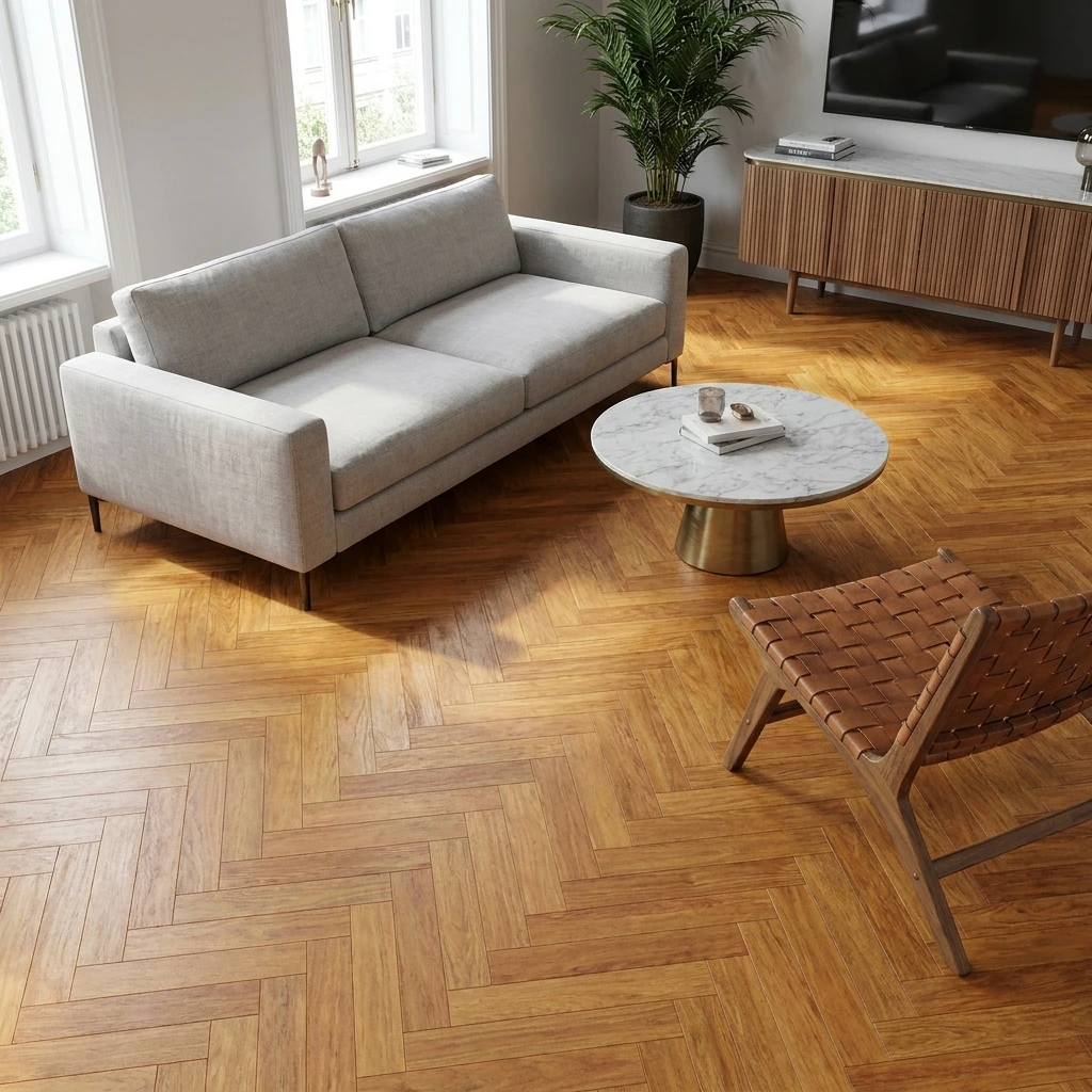 Parquet Legno Prefinito, Parquet spina italiana, Teak Asia TOP EXCLUSIVE 15 x 120 x 900 Spazzolato Olio UV