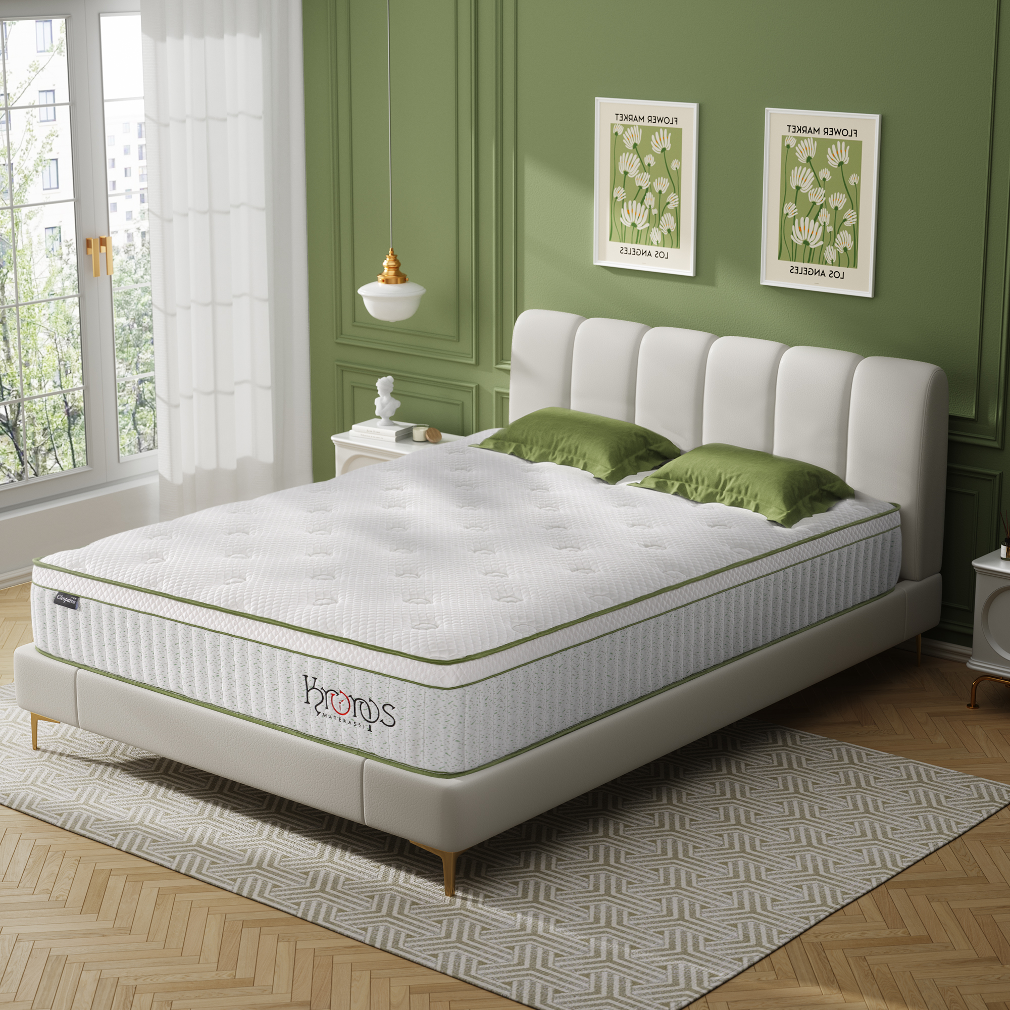 Materasso Cleopatra, 160 x 200 x 31cm - Memory Foam - Lev7+ 2 cuscini piu copri materasso