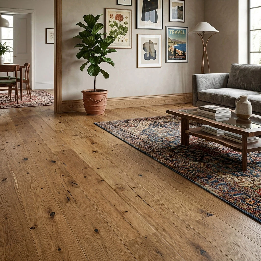 PARQUET PREFINITI – Rovere 1 Strip – Anticato Cognac – Verniciato Opaco