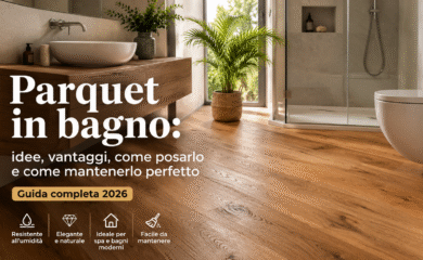 Parquet in bagno moderno con pavimento in legno – idee, posa e manutenzione 2026