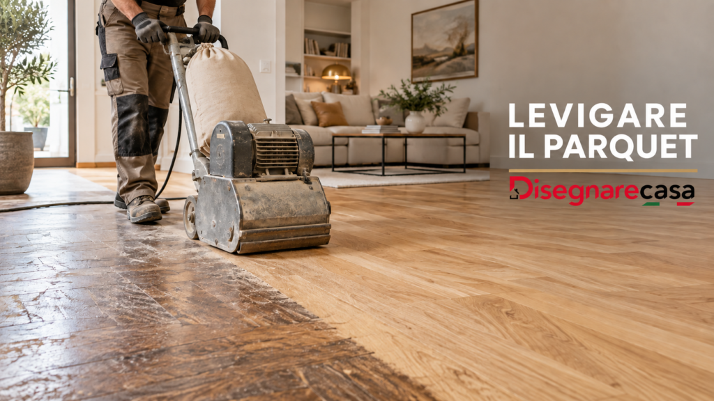 Levigare il parquet con levigatrice professionale