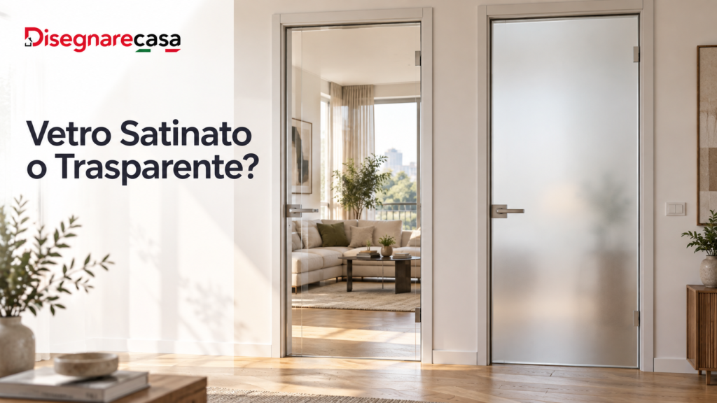 Vetro satinato o trasparente per porte interne