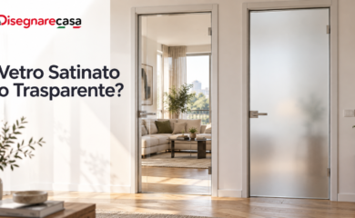 Vetro satinato o trasparente per porte interne